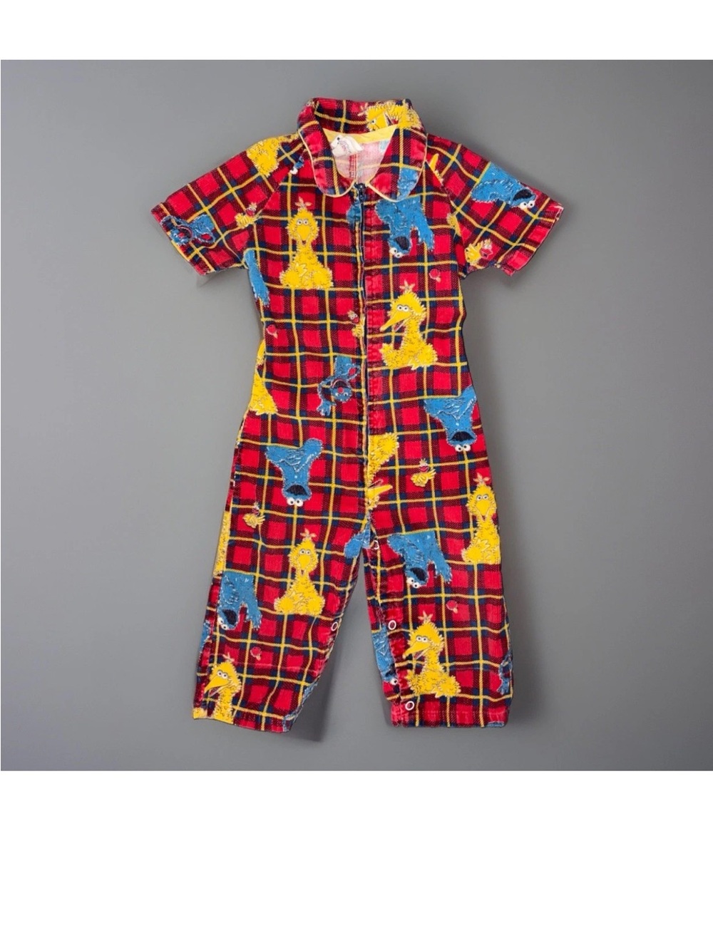 Vintage Toddle time J.C. Penney Sesame Street  Red One-Piece Jumpsuit corduroy